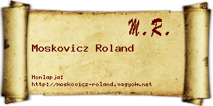 Moskovicz Roland névjegykártya